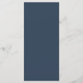 Navy Blue Modern Elegant Simple Wedding Menu (Achterkant)