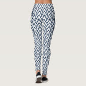 Navy Blue Modern Geometric Pattern Leggings (Achterkant)