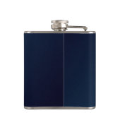 Navy blue modern, gepersonaliseerd monogram heupfles (Achterkant)