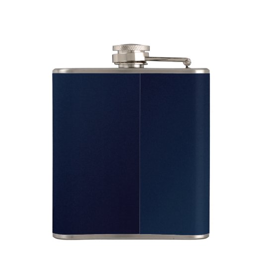 Navy blue modern, gepersonaliseerd monogram heupfles (Achterkant)