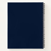 Navy blue modern, gepersonaliseerd monogram notitieboek (Achterkant)
