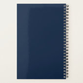 Navy blue modern, gepersonaliseerd monogram  planner (Achterkant)