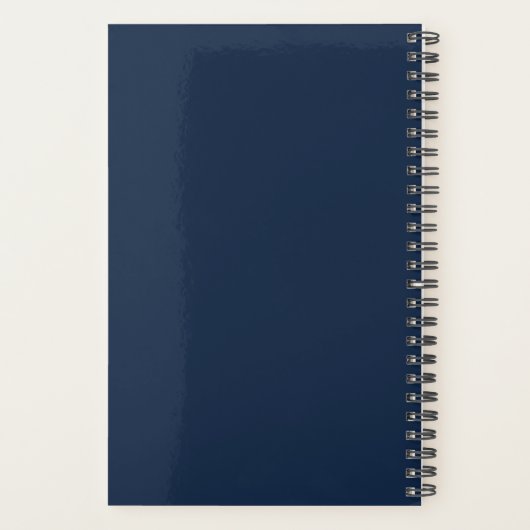 Navy blue modern, gepersonaliseerd monogram  planner (Achterkant)