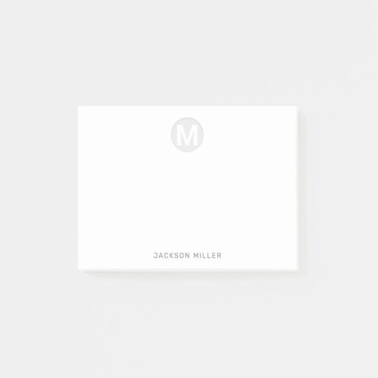 Navy blue modern, gepersonaliseerd monogram post-it® notes (Voorkant)