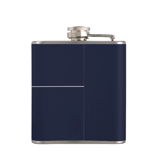Navy blue modern gepersonaliseerde minimalistische heupfles (Achterkant)
