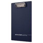 Navy blue modern gepersonaliseerde minimalistische klembord (Links)