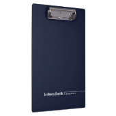 Navy blue modern gepersonaliseerde minimalistische klembord (Rechts)