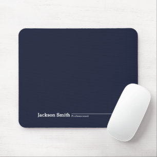 Navy blue modern gepersonaliseerde minimalistische muismat