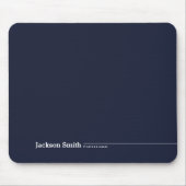 Navy blue modern gepersonaliseerde minimalistische muismat (Voorkant)
