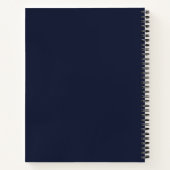 Navy blue modern gepersonaliseerde minimalistische notitieboek (Achterkant)