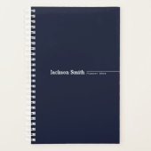 Navy blue modern gepersonaliseerde minimalistische planner (Voorkant)