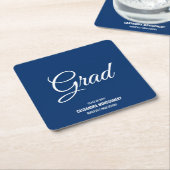 Navy Blue Modern Graduation Party Kartonnen Onderzetters (Schuin)