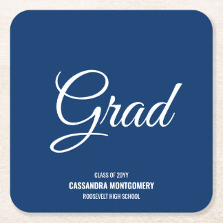 Navy Blue Modern Graduation Party Kartonnen Onderzetters