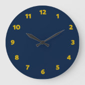 Navy blue modern grote klok (Voorkant)