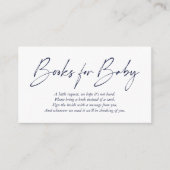 Navy Blue Modern Handwrite Books for Baby Informatiekaartje (Voorkant)