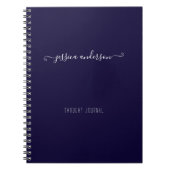 Navy Blue Modern Handwriting Calligraphy Script Notitieboek (Voorkant)