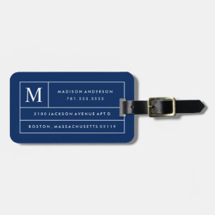 Navy Blue Modern Lines   BAGAGELABEL