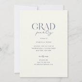 Navy Blue Modern Minimalist Arch Afstuderen Kaart (Achterkant)