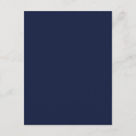 Navy Blue Modern Minimalist Elegant Enclosure Kaar Informatiekaartje (Achterkant)