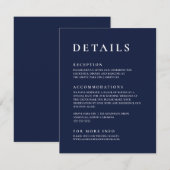 Navy Blue Modern Minimalist Elegant Informatiekaartje (Voorkant / Achterkant)