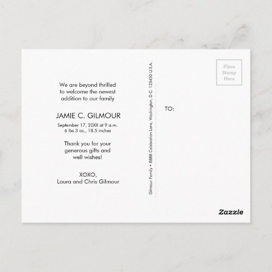 Navy Blue Modern Multi-Photo Bedankt voor je scrip Briefkaart (Achterkant)