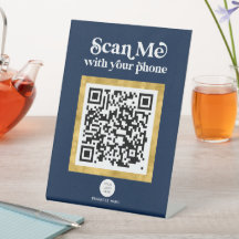 Navy BLue Modern Networking QR-code