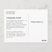 Navy Blue Modern Photo Afstuderen Briefkaart (Achterkant)