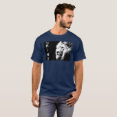Navy Blue Modern Pop Art Lion Head Sjabloon T-shirt (Voorkant volledig)