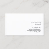 Navy Blue Modern Professional Silver Stripe Visitekaartje (Achterkant)