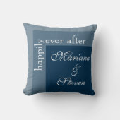 Navy Blue Modern Script Weddenschap Kussen (Voorkant)