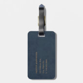 Navy Blue Modern Simple Bagagelabel (Achterkant verticaal)