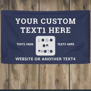 Navy Blue Modern Simple Business Logo Photo Brand Spandoek