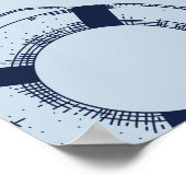 Navy Blue Modern Vissen Boy Baby shower Welkom Poster (Hoek)