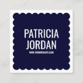 Navy Blue Modern Wave Simple Social Media Icon Vierkante Visitekaartje (Voorkant)