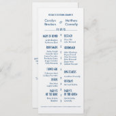 Navy Blue Modern Wedding Ceremony Program Programmakaart (Voorkant / Achterkant)