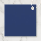 Navy Blue Modern Wedding Favoriete Labels (Achterkant)