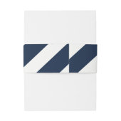 Navy Blue Modern Wedding nodigt buikband uit Uitnodigingen Wikkel (Achterkant Voorbeeld)