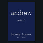 Navy Blue Modern Wedding Place Kaarten Kaarten<br><div class="desc">Navy blue modern bruiloft kaarten tafelkaarten met aanpasbare tekst</div>