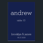 Navy Blue Modern Wedding Place Kaarten Kaarten<br><div class="desc">Navy blue modern bruiloft kaarten tafelkaarten met aanpasbare tekst</div>
