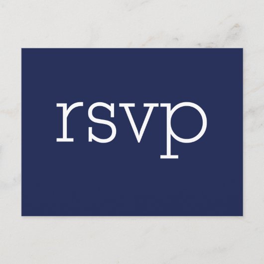 Navy Blue Modern Wedding RSVP Briefkaarten (Voorkant)