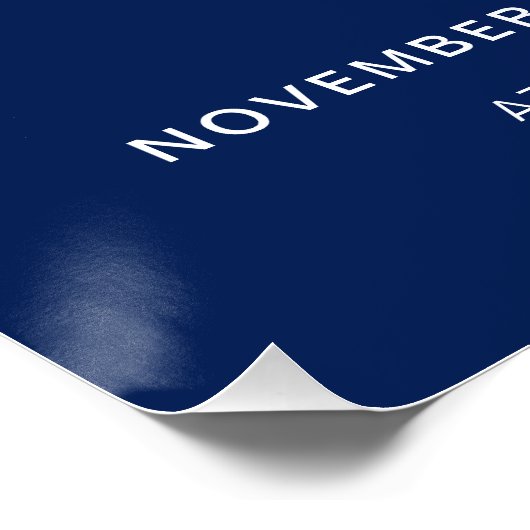 Navy Blue Moderne Foto 90e Verjaardag Welkom Teken Perfect Poster (Hoek)