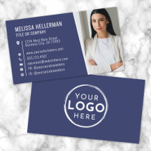 Navy Blue Moderne Foto Logo Professioneel