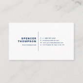 Navy Blue Moderne Sans Serif Typografie Minimalist Visitekaartje (Voorkant)