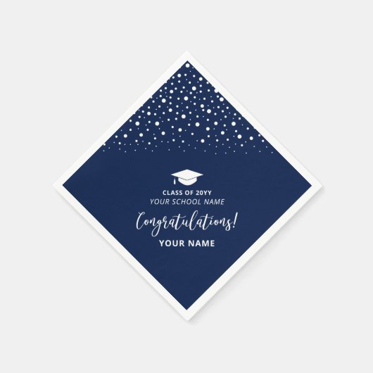 Navy Blue Moderne School Afsluitingsfeest Servet (Hoek)