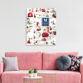 Navy Blue Monogram 19 Afbeeldingen Fotocollage Canvas Afdruk (Insitu (Woonkamer))