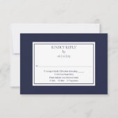 Navy Blue Monogram Anchor Nautical Wedding RSVP Kaartje (Voorkant)