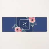 Navy Blue Monogram Beste mama ooit op maat Yogamat (Achterkant (horizontaal))