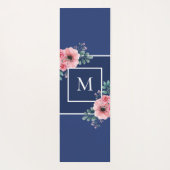 Navy Blue Monogram Beste mama ooit op maat Yogamat (Achterkant)