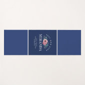 Navy Blue Monogram Beste mama ooit op maat Yogamat (Voorkant (horizontaal))