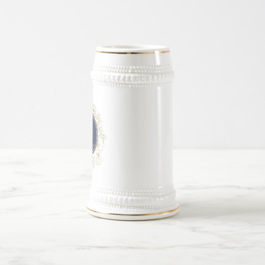 Navy Blue Monogram Bruidsjonkers Bierpul (Center)